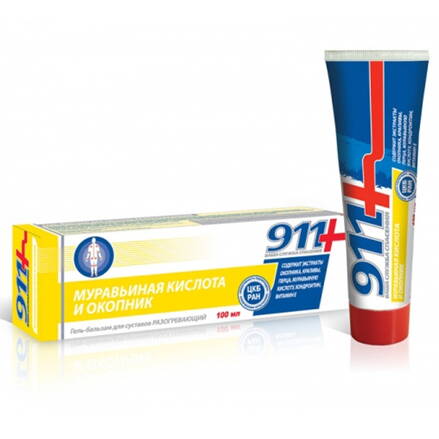 „911“- KYSELINA MRAVČIA a KOSTIHOJ - gél na kĺby a revmu  SRB      100 ml