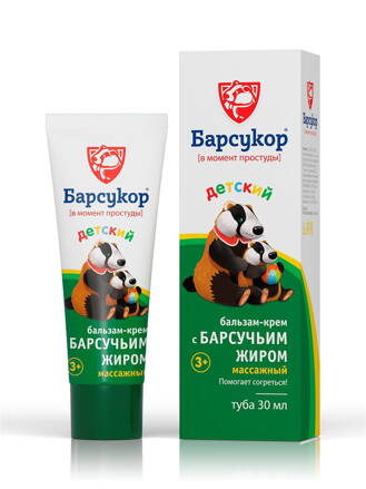 Jazvečí krém pre deti 3+  "barsukor" hrejivý 50 ml