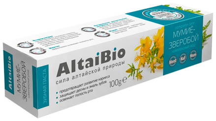 Zubná pasta AltajBio - mumio, ľubovník bodkovaný, koloidné striebro 75 ml